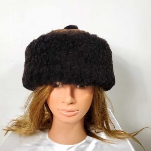 Vintage Shearling Sheepskin Winter Hat